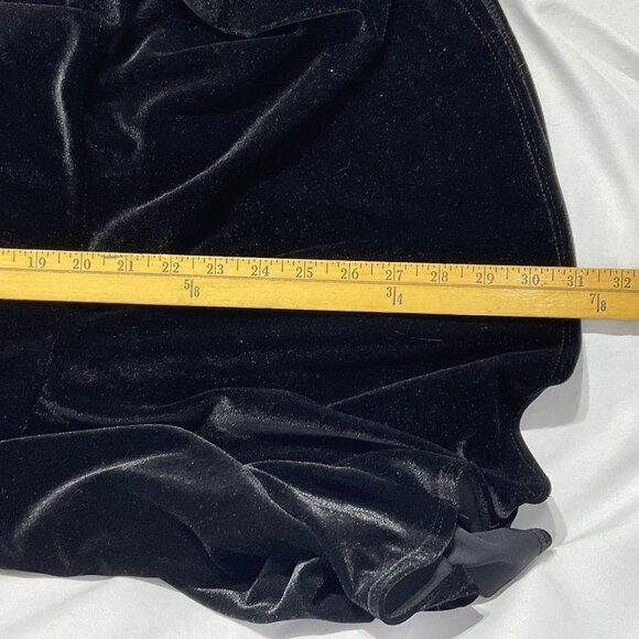 Black Velvet Midi Skirt with Bottom Founce Sz Med - Picture 9 of 9
